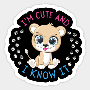 I'm Cute and I know it Sticker